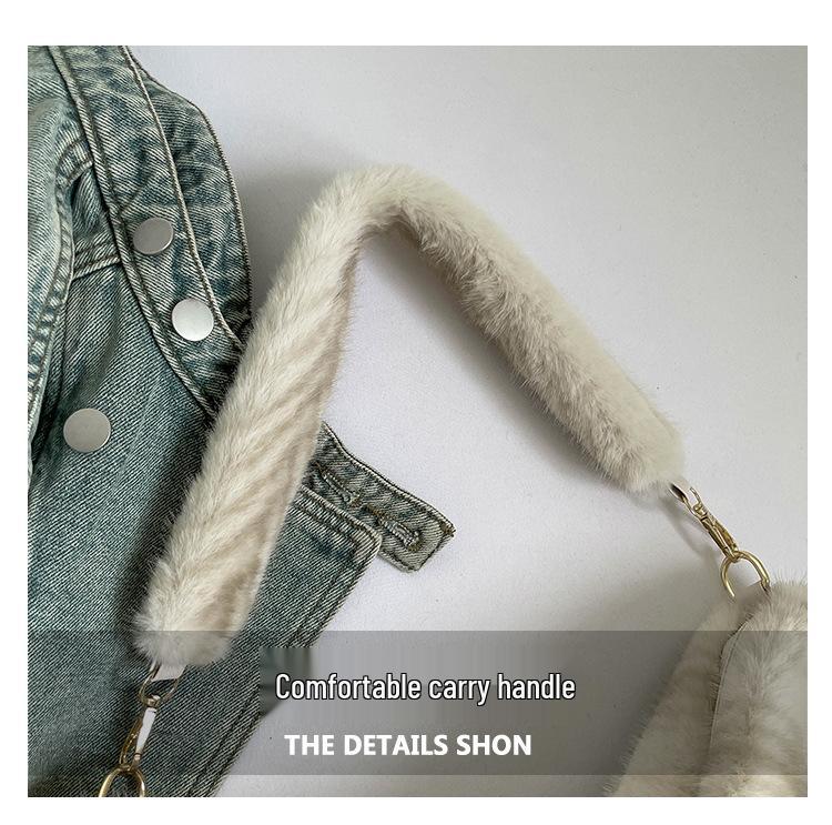 2025 Urban Minimalist Women's Furry Plush Tote & Shoulder Bag for Autumn/Winter