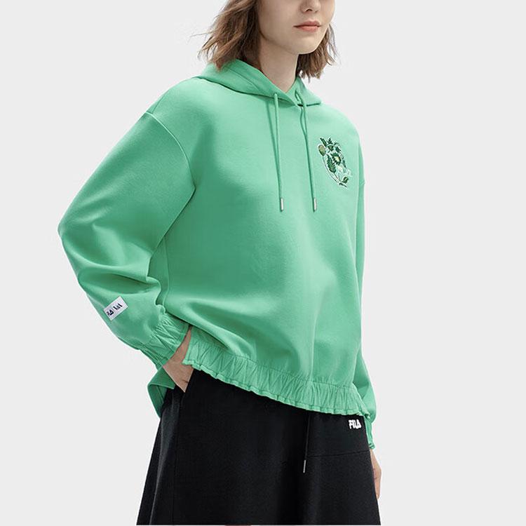 Fila X V&A Heritage Collection Printed Letter Hoodie Women Hoodies Fruit-Milk-Green F11W418203F-LG