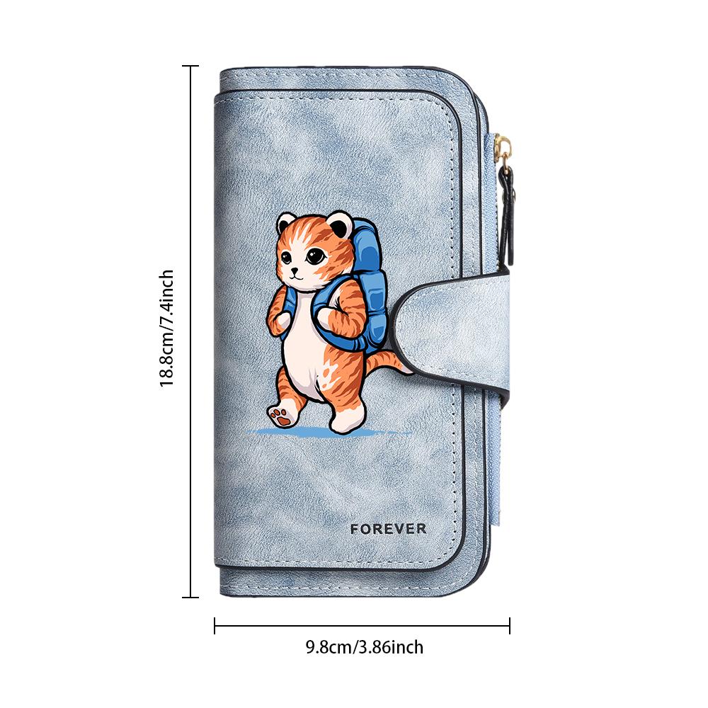 Cute Tiger Pattern Wallet Forever Fashion Multi Slot Portable Purse Trendy Casual Card Holder