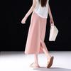 Demana Women's Pure Cotton Crossover Waist Straight Skirt