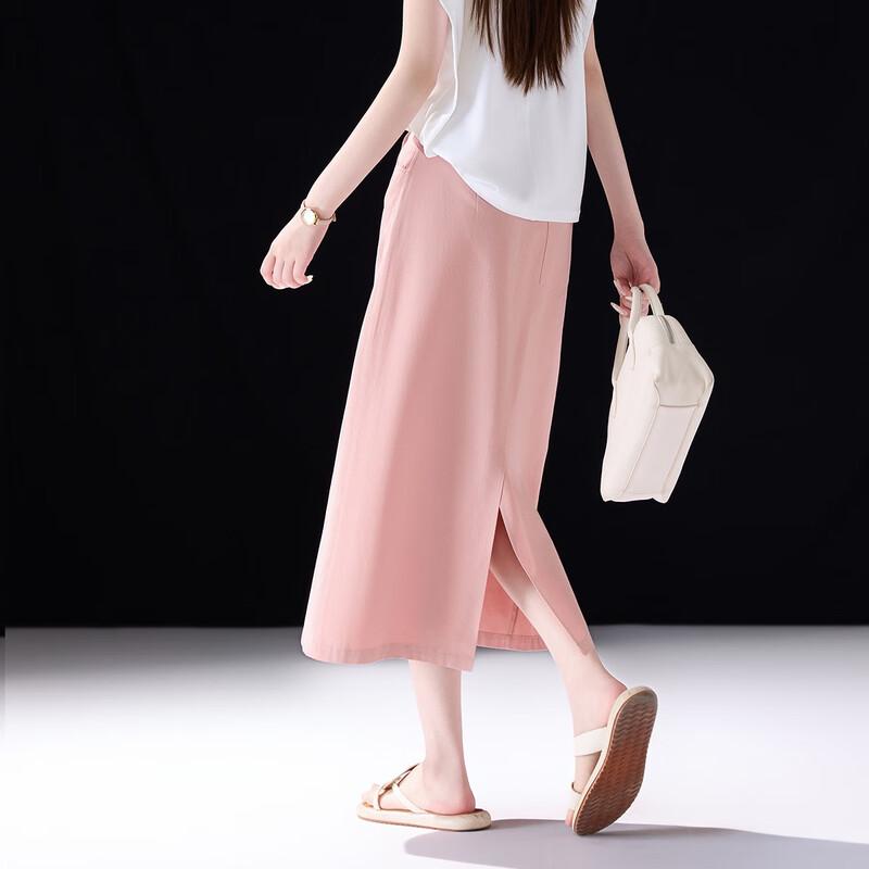 Demana Women's Pure Cotton Crossover Waist Straight Skirt