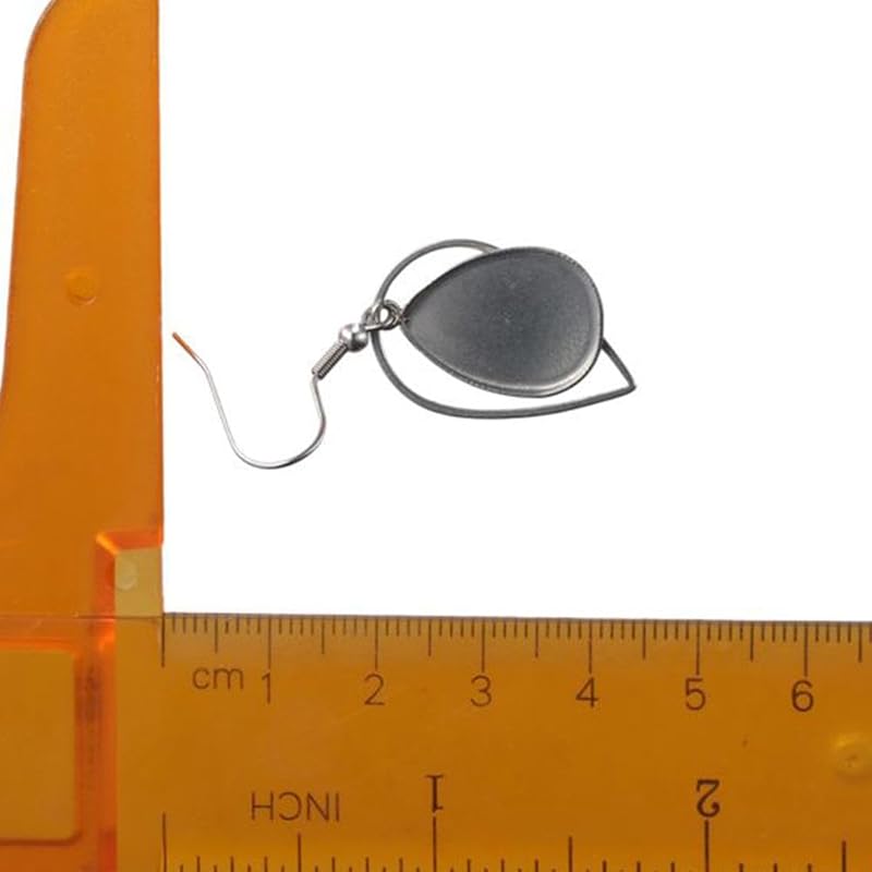 20 Pieces Teardrop Cabochon Earring Setting Tray Stainless Steel Earring Blanks Oval Cabochon Blank For DIY Jewelry Bezel Finding