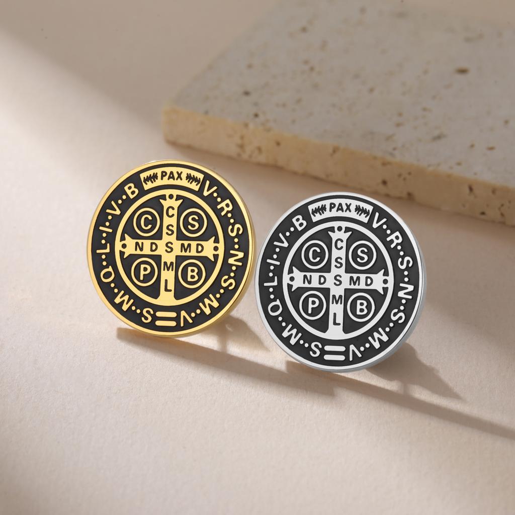 Teamer CSPB Round Badge Pin Brooch Stainless Steel For Women Man Suit Shirt Jewelry Vintage Accessory 2026 New Fashion Gift