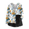 Women's V Neck Top Printing Thickened Plush Cashmere Warm Long Top