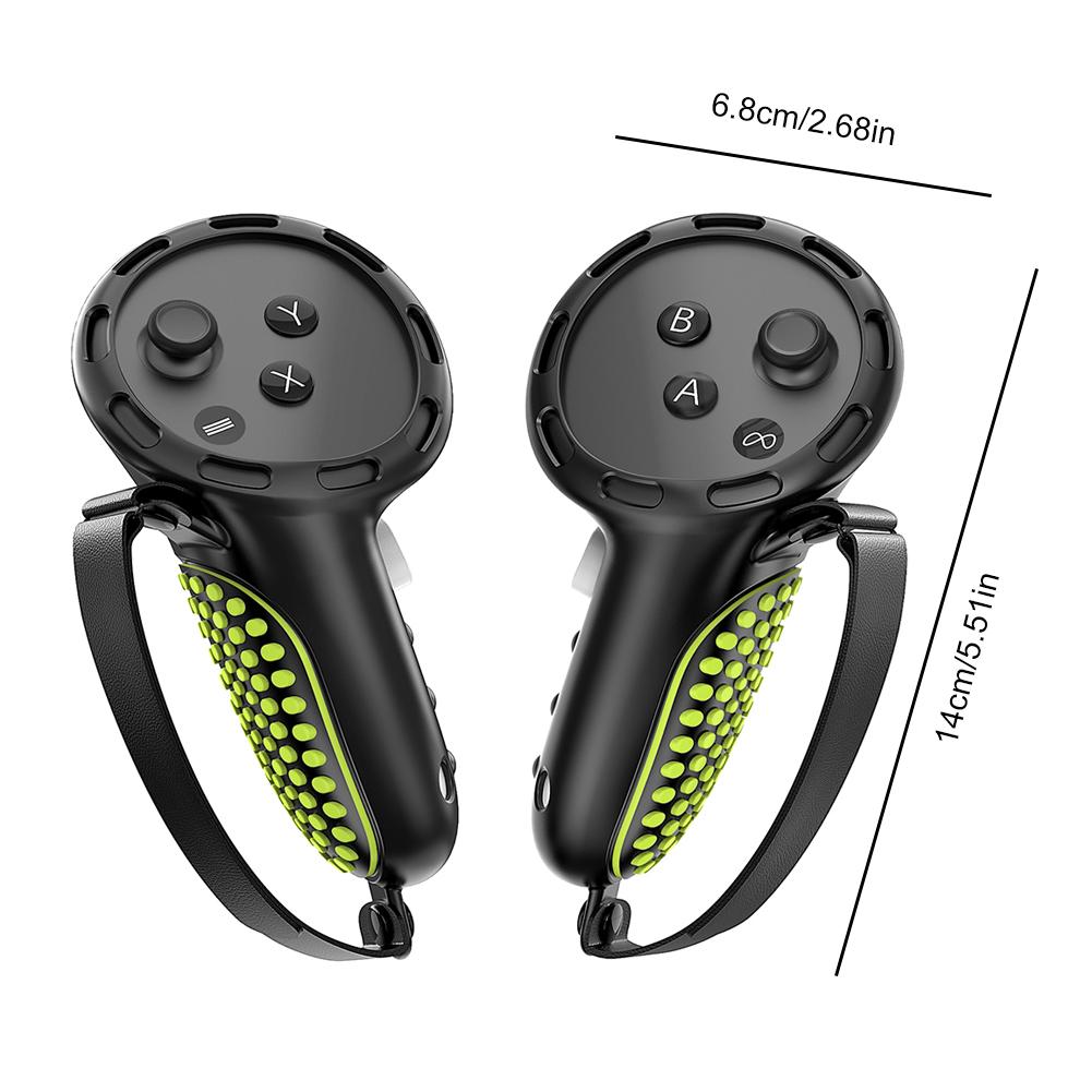 Silicone Controller Grips with Adjustable Knuckle Straps Non-Slip Handle Protective Cover Handle Case for Meta Quest 3S/Quest 3