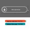 Self-Adhesive Sliding Unlock Text Wall Stickers for Mobile or Home Glass Doors