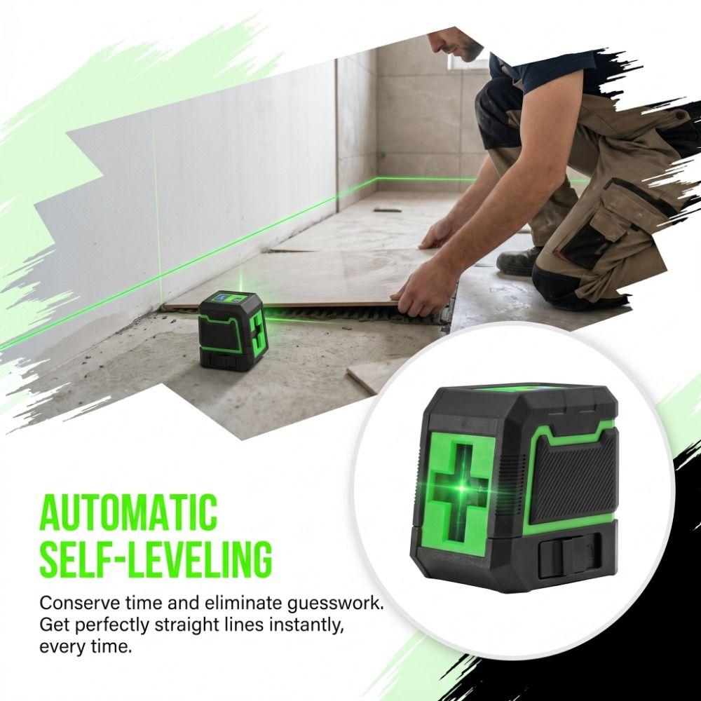Horizontal Vertical Line Measuring Laser Ruler 2Line Laser Level Measuring Tool Household