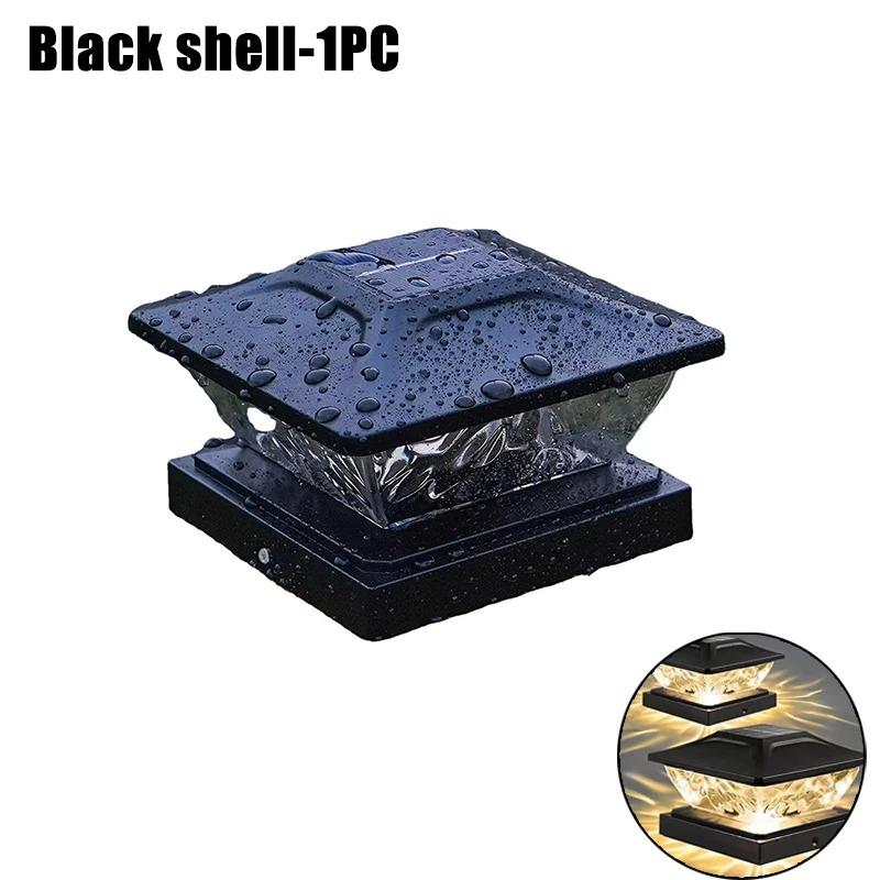 

Уличный солнечный колпак для столба 2 режима фонарь для забора светодиодная лампа для столба на солнечной батарее водонепроницаемый для деревянных столбов двор сад снаружи Black 1pc