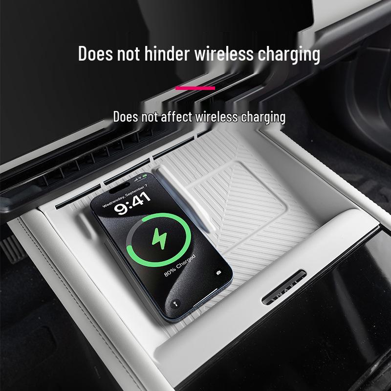 Silikonmatte für die Mittelkonsole des Autos mit kabellosem Laden, Passend für Lynk & Co 08 Zubehör, Tür- und Schalenmatte