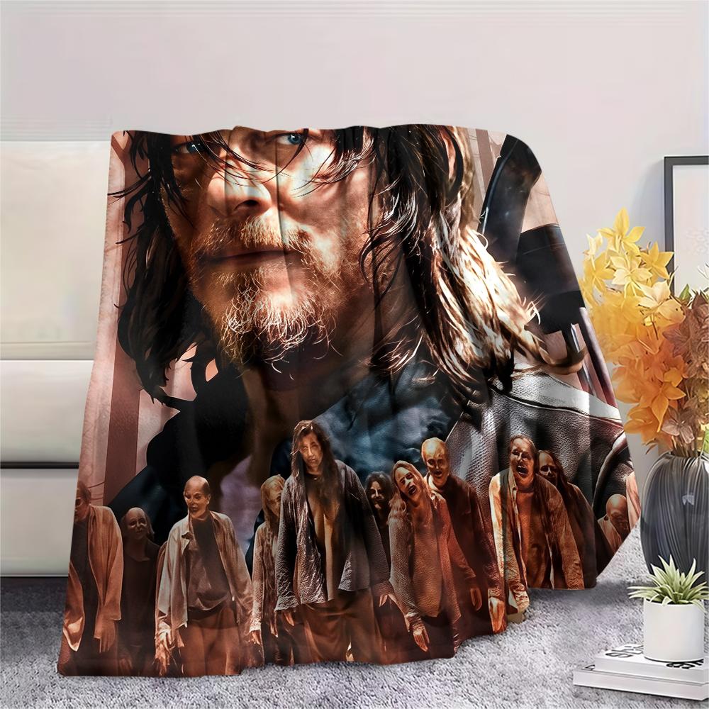 The Walking Dead, mönster Flanellduk, Hög kvalitet Bekväm för Alla Årstider, Heminredning, Värme och Komfort, Perfekt för Gåvor.
