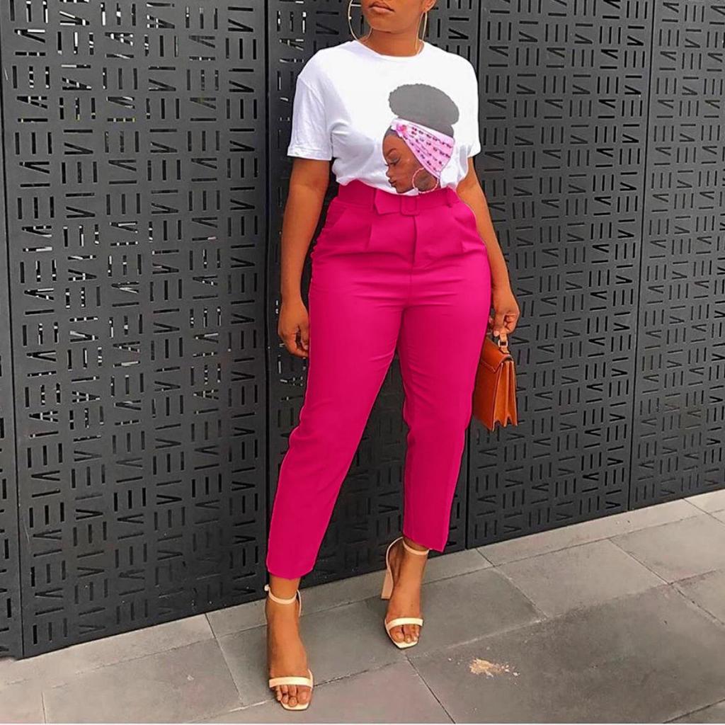 Womens High Waisted Pants Straight Leg Pant Business Work Casual Trousers