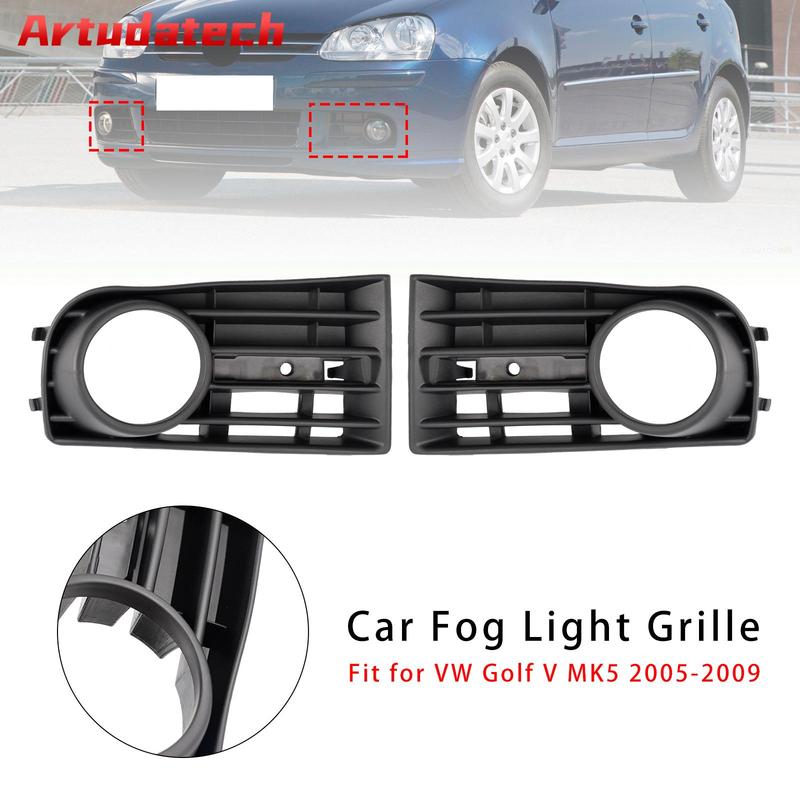 Artudatech Front Bumper Fog Light Grill Cover Bezel For VW Golf V MK5 2003-2009 2004 205 2006 2007 2008 1K0853665B 1K0853666B
