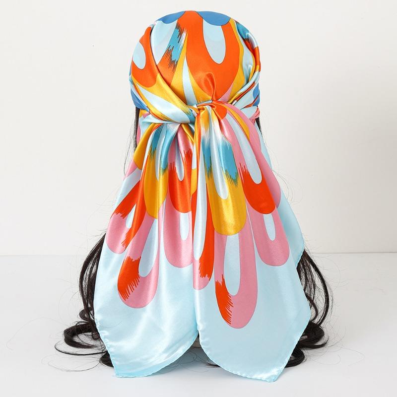 New cashew print silk scarf women's trend versatile shawl satin headscarf 90 square scarf scarf women