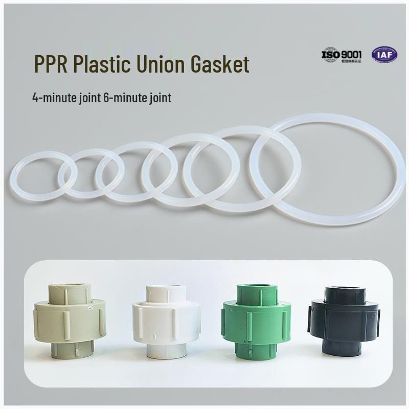

All-Plastic PPR Union Seal Ring with Double Hot Melt and Silicone Gasket, 4/6 Ball Valve and Radiator Gasket. 20 plastic union, 10 pcs