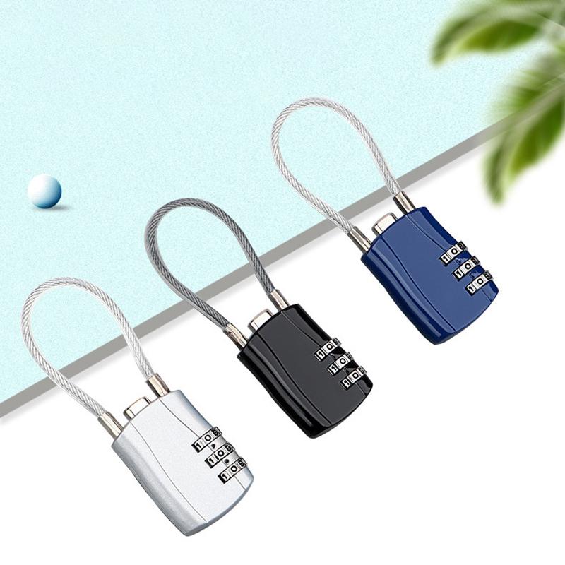 Mini Helmet Lock Anti-Theft 3 Digit Password Mtb Road Bike Locks For Scooter Motorcycle Portable Cycling Bicycle Cable Lock