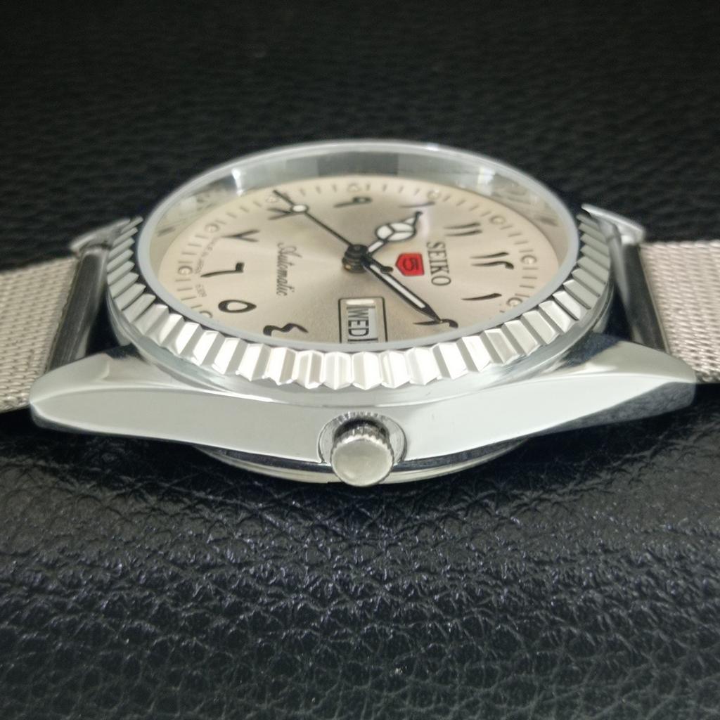 REFURBISHED SEIKO 5 AUTOMATIC 6309A VINTAGE JAPAN MENS SILVER WATCH a442487-1