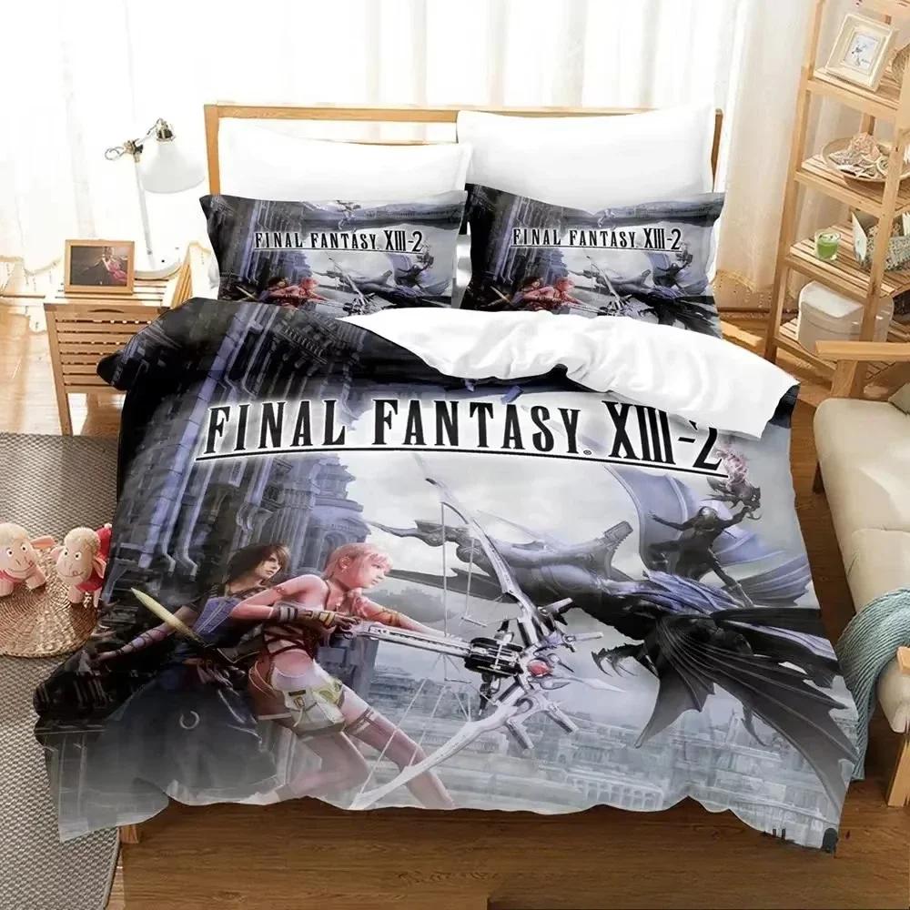 Anime Game Final Fantasy Xiii-2 Bedding Set 3D Printed Suitable For Bedroom Duvet Cover Set With Pillowcases Kids Home Textile