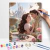 Disney oil painting by numbers art kit. romantic princess and prince castle scene. handmade diy painting home decoration gifts