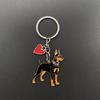Personalized Doberman Keychain: Fashion Cartoon Alloy Bag Charm Pendant
