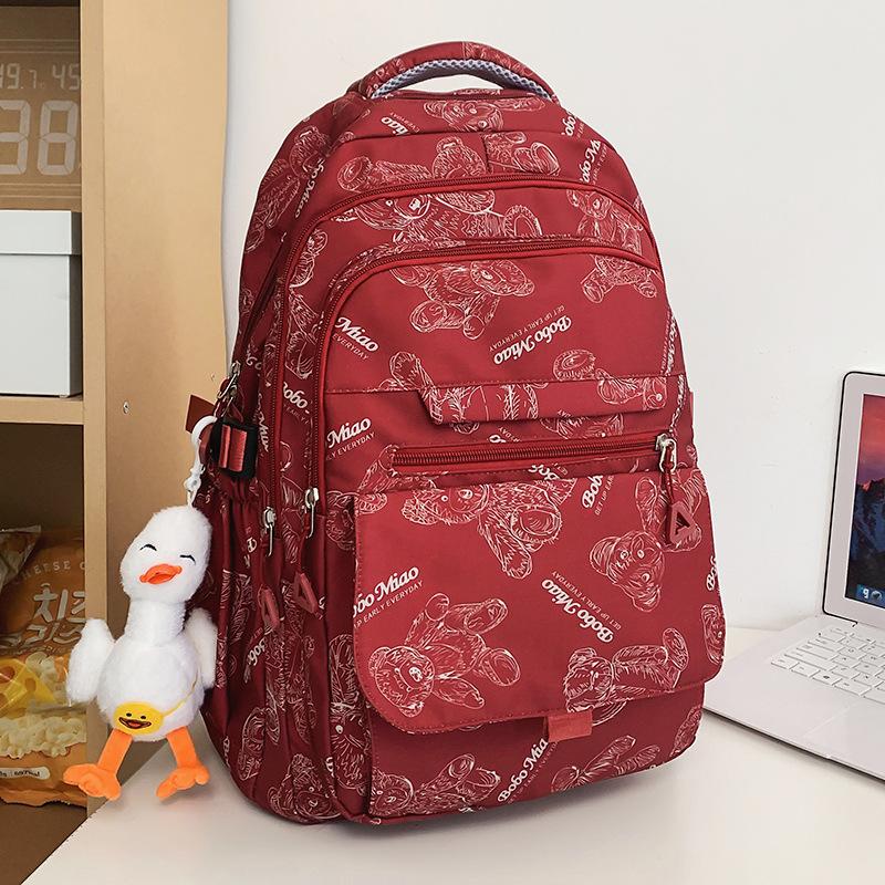 Girls Burgundy Large Capacity Middle School Junior Middle School Elementary School Backpack