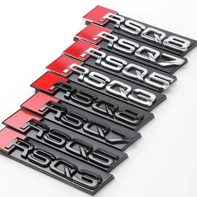 Car Styling Hood Front Grille Emblem for Hot RSQ3 RSQ5 RSQ7 RSQ8 Logo Auto Grill Badge Decoration Sticker Refit Accessories