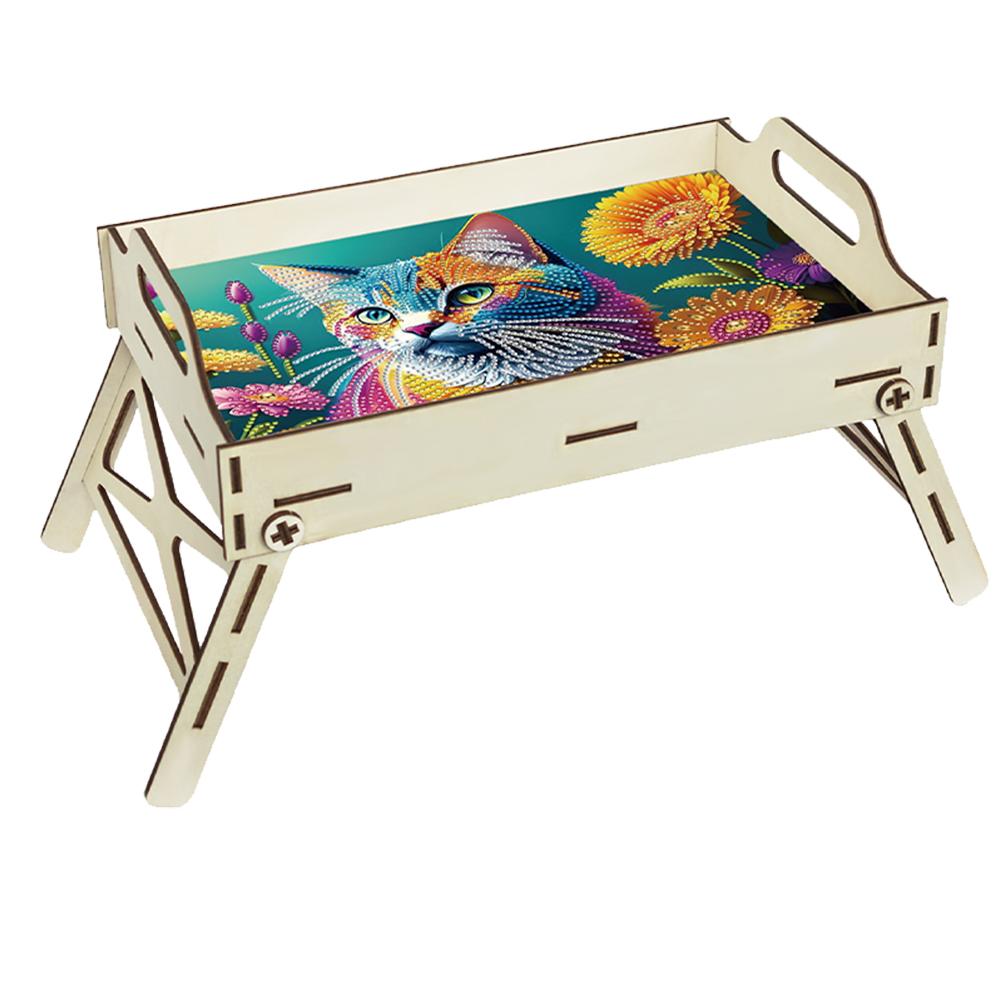5D DIY Diamond Painting Serving Tray Wooden Diamond Art Tableware Manager Tray Diamond Decorative Serving Tray Home Decor Gift