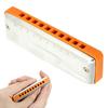 Blues Harmonica 10 Holes Mouthorgan G Key Stainless Steel ABS Resin Wind InstrumentOrange