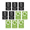 Nálepky se symbolem recyklace šetrné k životnímu prostředí na plechovky 10 ks Nálepka s recyklovanými logy pro organizaci domova a kanceláře