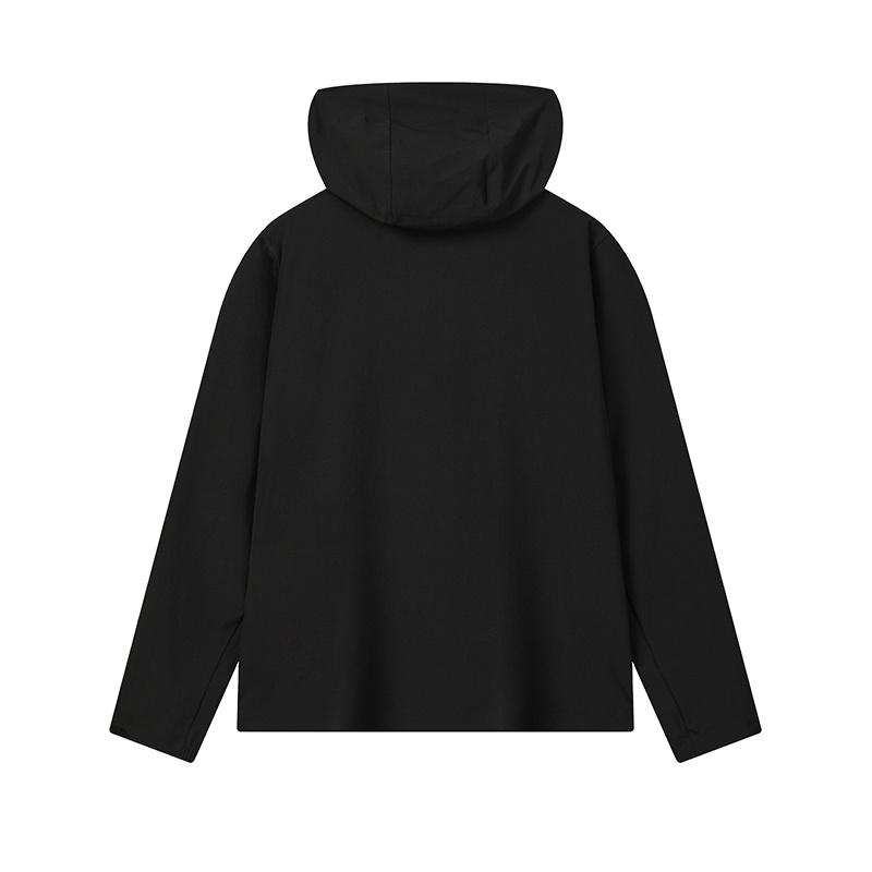 Fila White Fashion Classic Simple Casual Versatile Basic Hooded Woven Jacket Men Jacket Black F61M623701FBK