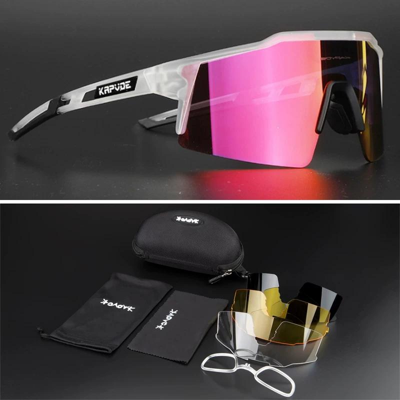 Kapvoe Glasses for Riding Polarized Outdoor Sports Sunglasses Men and Women Running Bicycle Windproof Myopia Goggles