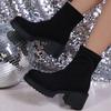 Fashion Autumn Winter Solid Color Suede Ankle Boots Women Casual Plus Size Platform Booties Woman Comfortable Square Heel Botas Female