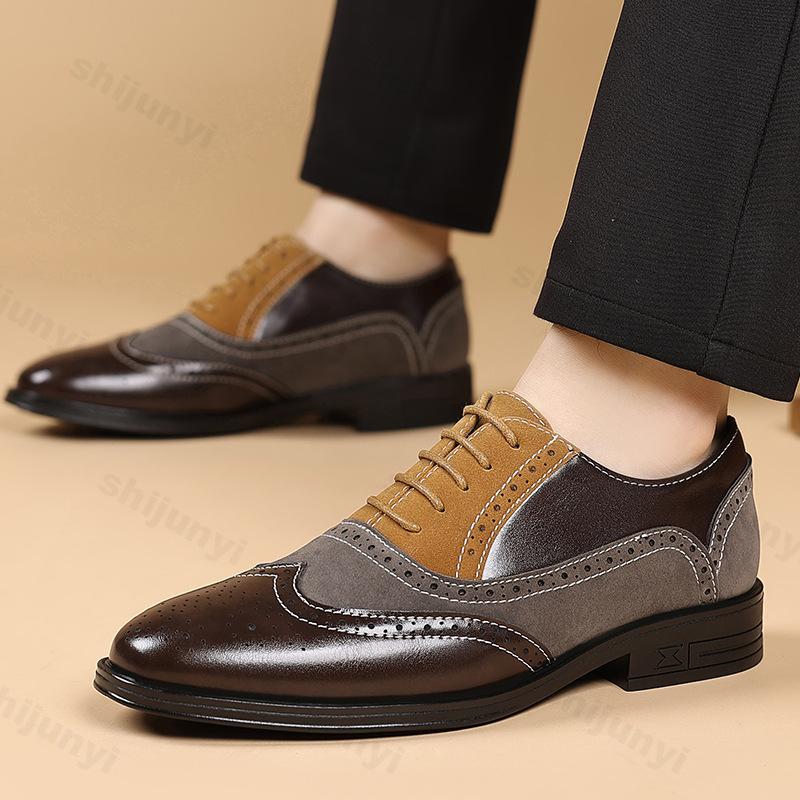 Men's Oxfords Shoes 2025 Formal Leather Shoes Pointed Toe Soft Bottom Business Casual Men Dress Shoes Male Office Wedding Party