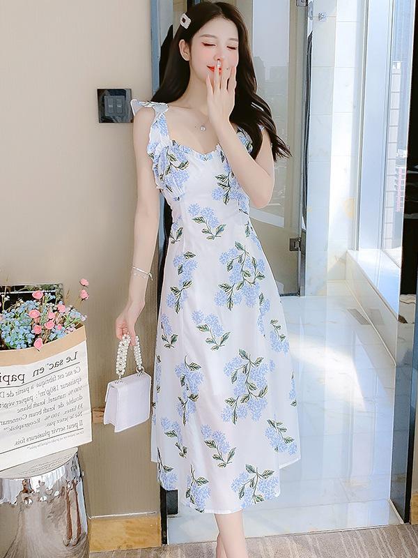 

Summer Sleeveless Super Slim Floral Dress Small
