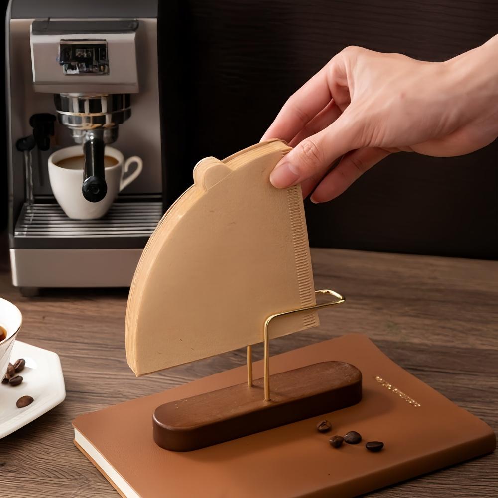Coffee Filter Paper Storage Rack Solid Wood Base Simple High-end Desktop Decoration Office Home Professional Coffee Accessories