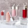 4ml Leerer Lipgloss-Tiegel Mit Großer Pinsel-Schlüsselanhänger Quadratisch Klarer Kosmetikbehälter Lipgloss-Röhrchen Make-up-Flasche Probenfläschchen
