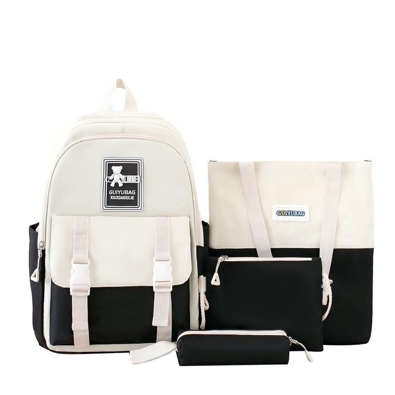 Color-blocking Middle School Students Schoolbag Women Ins Fresh Campus Girls Handbags