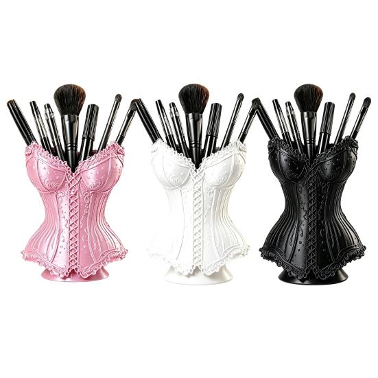 Dressing Table Storage Gothic Corset Pen Holder, 3D Printed Vintage Dark Makeup Brush Creative Office Supplies Decorative Desk Organizer for