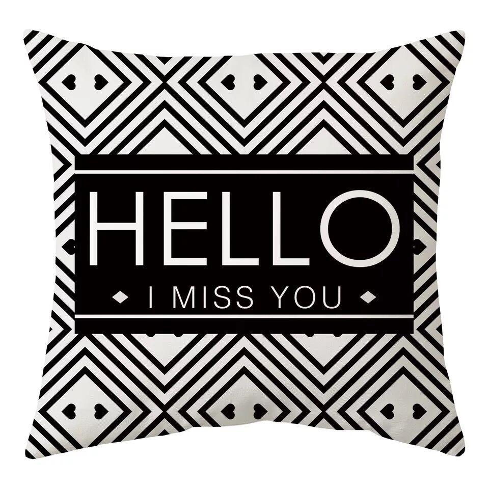 

Скандинавский черно-белый простой стиль геометрический абстрактный наволочка персиковая кожа флис дом диван подушка одеяло подушка 45X45 without pillow core