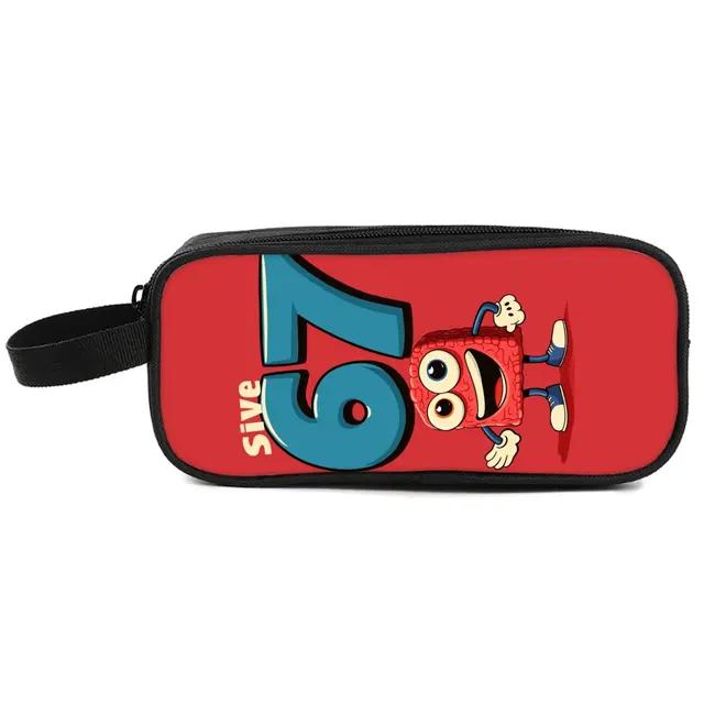 Colorful Number 67 Double Layered Fabric Pencil Case Handheld Design for Boys/Girls-Best Gift 3D Cartoon School Use Children