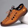 2024 Summer Men Sandal Hollow Casual Sneakers Male Outdoor Non-slip Beach Sandals Slip-On Casual Shoes for Man Soft Flat Shoes