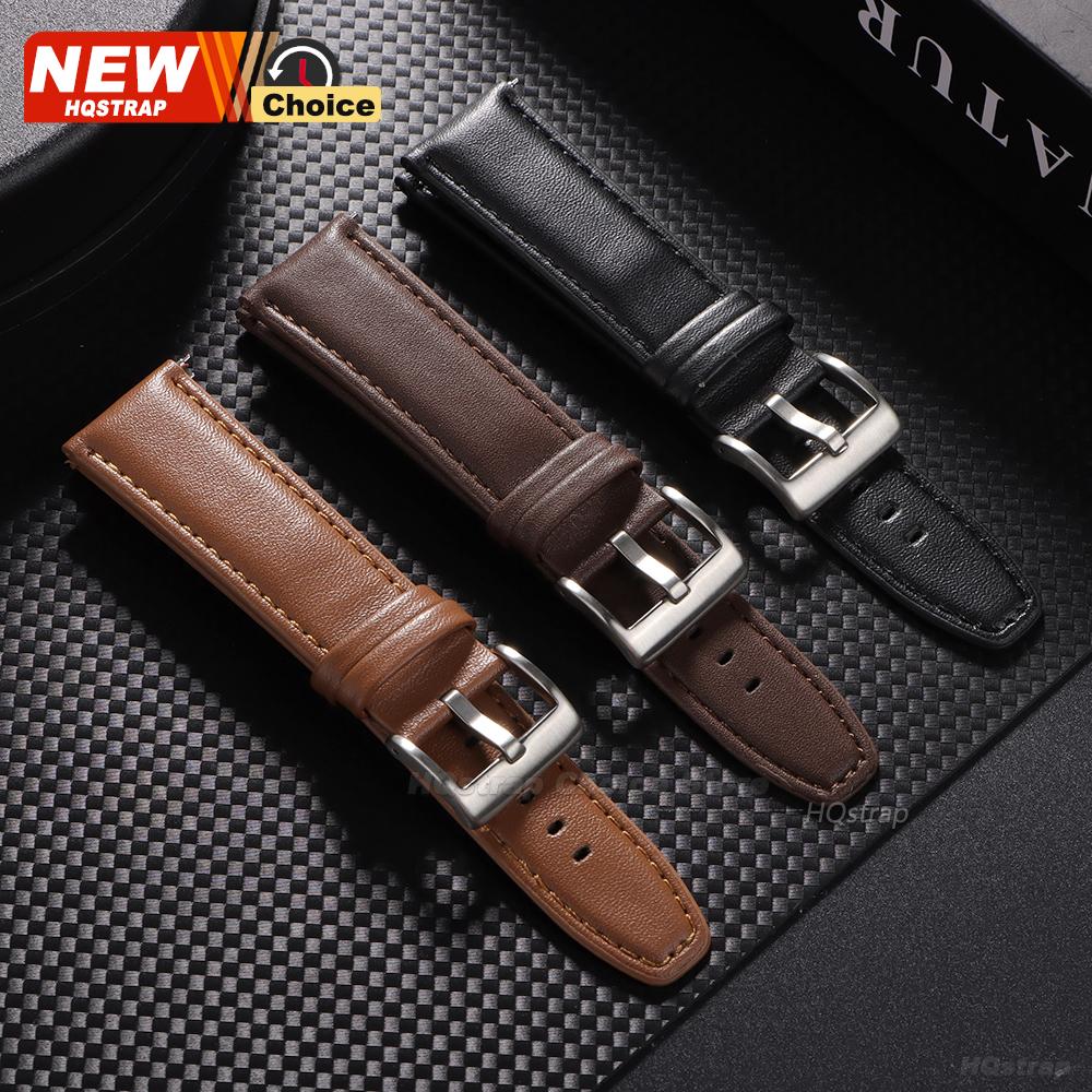 22mm Black Brown Strap Universal Replacement Belt Smarwatch Leather Band Women Men Wristband for Huawei Watchbands Quick Release