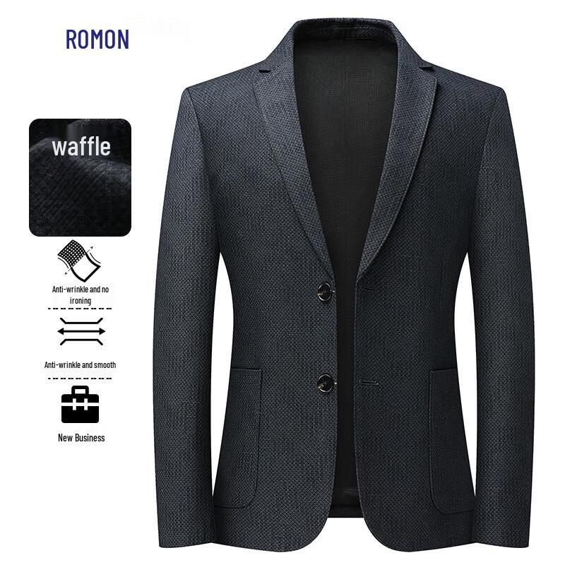 Romons Men s Wrinkle-Resistant Business Casual Suit Jacket L