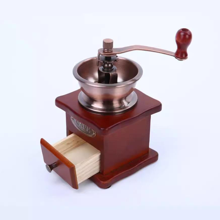 Small Hand Grinder Coffee Grinder Coffee Bean Grinder Manual Wooden Household Grinder Italian Coffee Machine