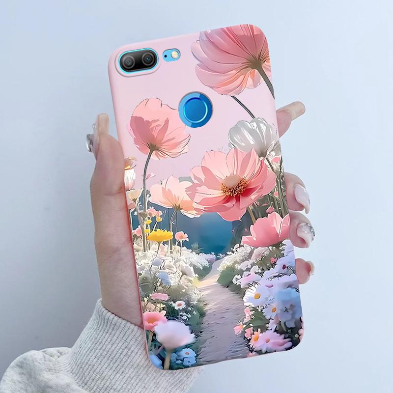 For Honor 9 Lite LLD-L21 LLD-L31 Phone Case Flower Girl Design Soft Silicone TPU Back Housing for Honor 9 STF-L09 STF-AL10 Cover
