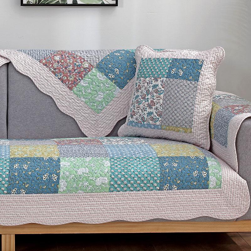 Hot Selling All-season Universal Anti Slip Sofa Mat New Rural Style Cushion Sofa Cover Small Floral Han Style Backrest Towel
