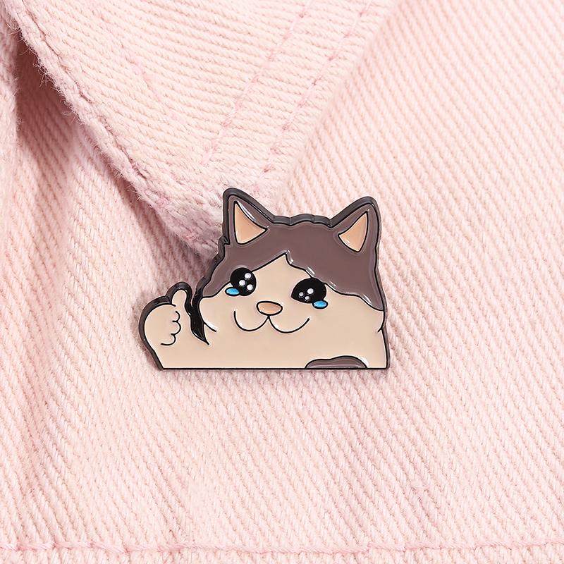 Cartoon Cute Kitten Badge, Personalized Cute Pet Badge Clothing Accessories, Chest Flower Backpack Fixed Decoration Animal Collar Needle.