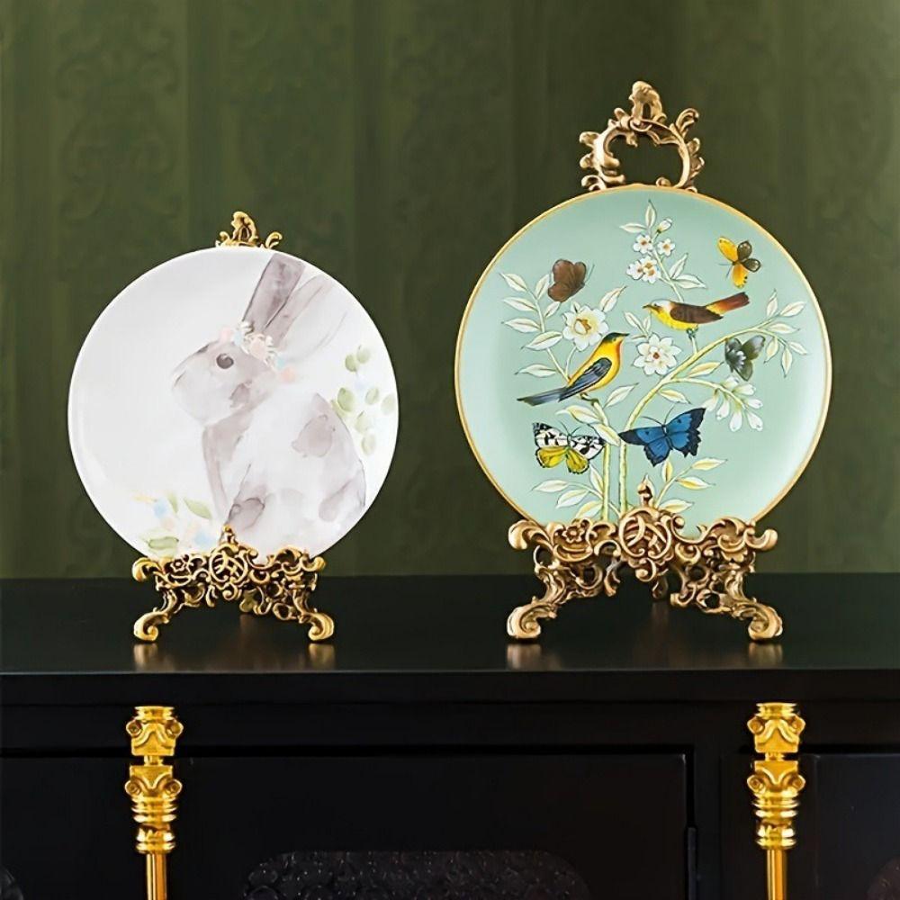 Antique Finish Photo Frame Display Rack Zinc Alloy Tray Rack Decoration Ornament Home Decoration