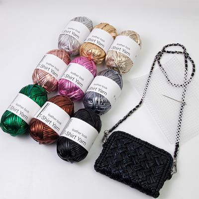 100g/Rotolo Filato Lucido Palla Maglia Uncinetto Tessuto Metallico Filato Fai da Te Borsa Scarpe