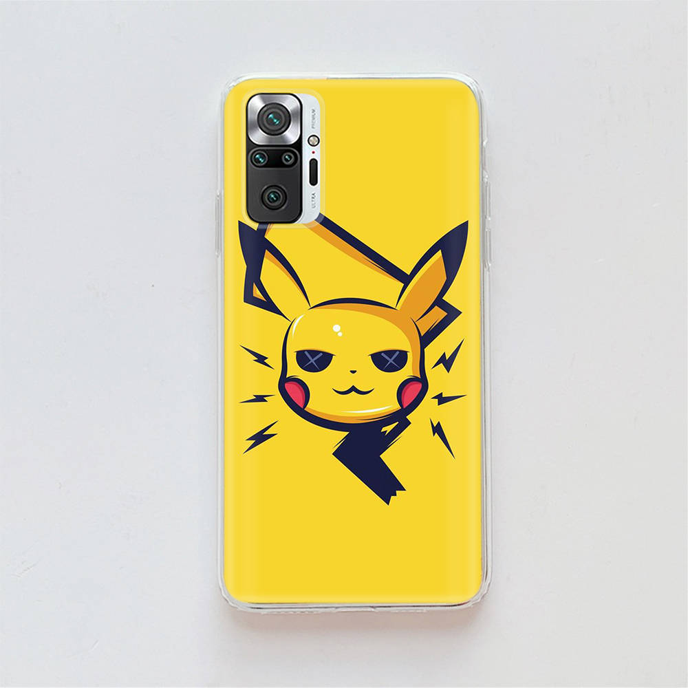 Transparent Case for Samsung A04 A14 A23 A34 A54 M23 M33 M52 M53 Realme Narzo 50 50I 50a Prime C35 C55 C30S 10 9 Pro K-87 Cute Pikachu