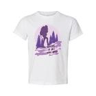 

Unisex Hiking Graphic T Shirt With Silhouette Backpacker And Forest Design In Su S